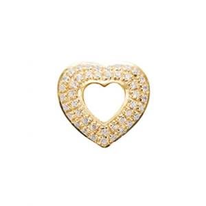 NEW STORY JEWELLERY women's platted heart button in silver gold